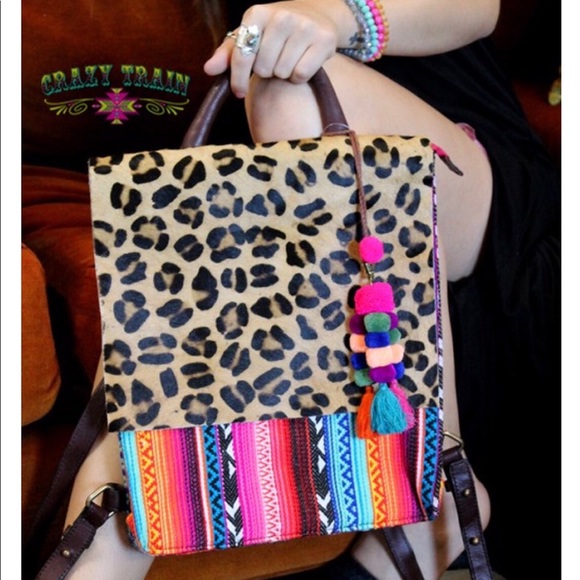 leopard serape backpack